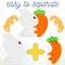 Easter Bunny Poppers, Bunny Carrot Pop Bubble Fidget Sensory Toy, Puzzle Popper, Easter Gifts for Kids,Toddler, Easter Basket for Toddlers Girl, Easter Toys, Stocking Easter Basket Stuffers (White)